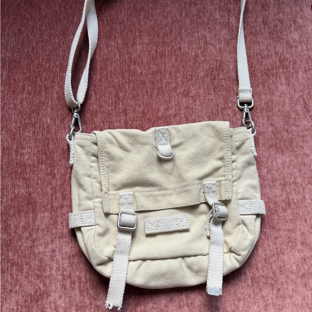 Brandy Melville Beige Canvas Crossbody Bag